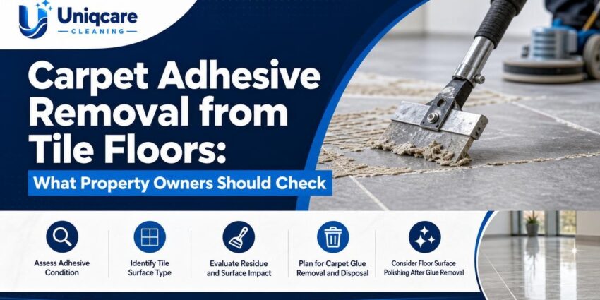 Carpet Adhesive Removal from Tile Floors: What Property Owners Should Check - Uniqcare Cleaning