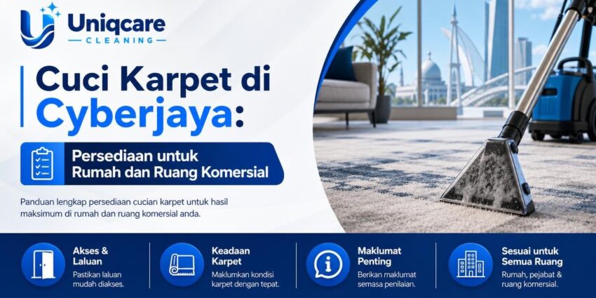Cuci Karpet di Cyberjaya: Persediaan untuk Rumah dan Ruang Komersial - Uniqcare Cleaning