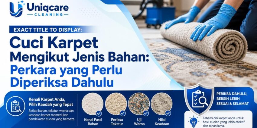 Cuci Karpet Mengikut Jenis Bahan: Perkara yang Perlu Diperiksa Dahulu - Uniqcare Cleaning