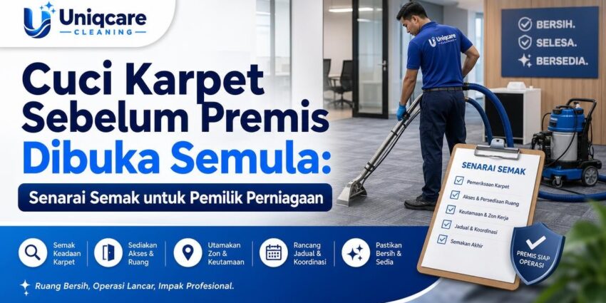 Cuci Karpet Sebelum Premis Dibuka Semula: Senarai Semak untuk Pemilik Perniagaan - Uniqcare Cleaning