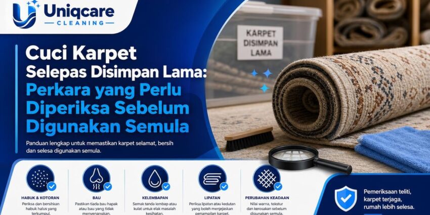 Cuci Karpet Selepas Disimpan Lama: Perkara yang Perlu Diperiksa Sebelum Digunakan Semula - Uniqcare Cleaning