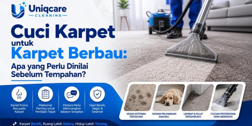 Cuci Karpet untuk Karpet Berbau: Apa yang Perlu Dinilai Sebelum Tempahan? - Uniqcare Cleaning