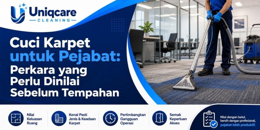 Cuci Karpet untuk Pejabat: Perkara yang Perlu Dinilai Sebelum Tempahan - Uniqcare Cleaning