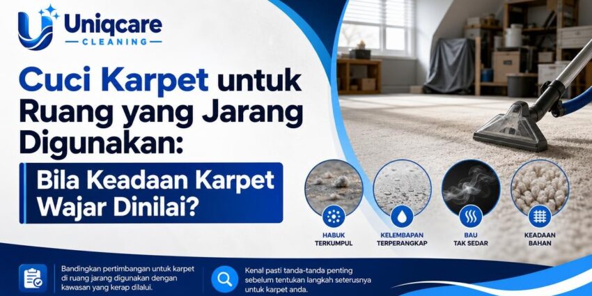 Cuci Karpet untuk Ruang yang Jarang Digunakan: Bila Keadaan Karpet Wajar Dinilai? - Uniqcare Cleaning