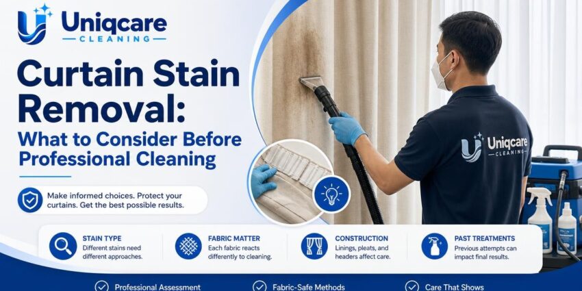 Curtain Stain Removal: What to Consider Before Professional Cleaning - Uniqcare Cleaning