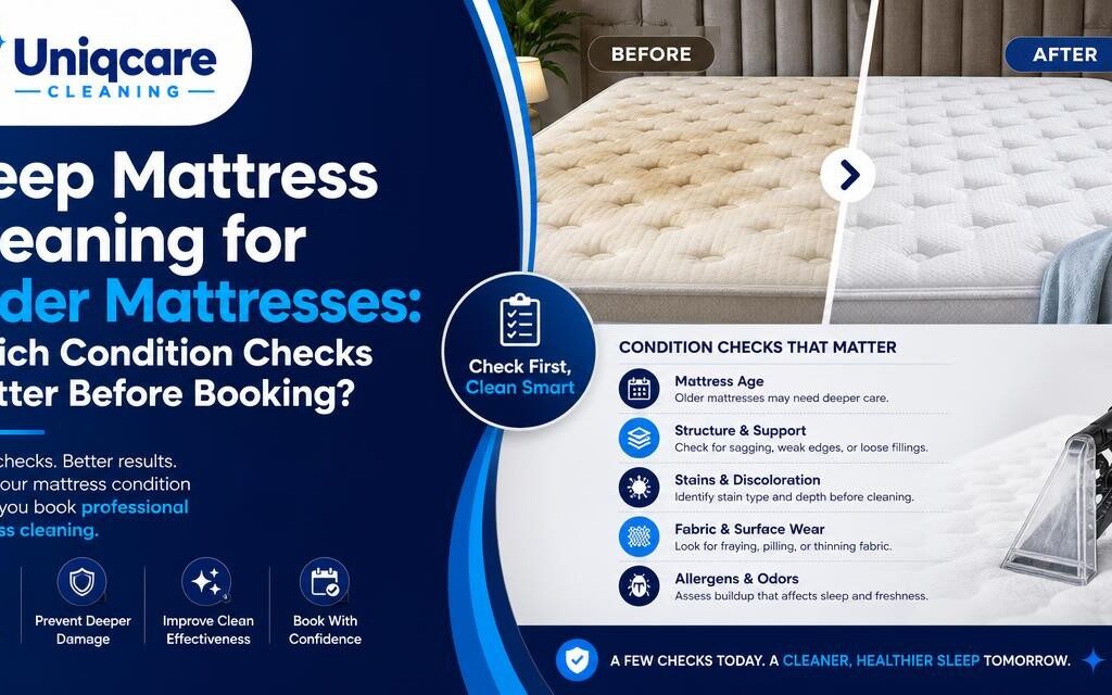 Deep Mattress Cleaning for Older Mattresses: Which Condition Checks Matter Before Booking? - Uniqcare Cleaning