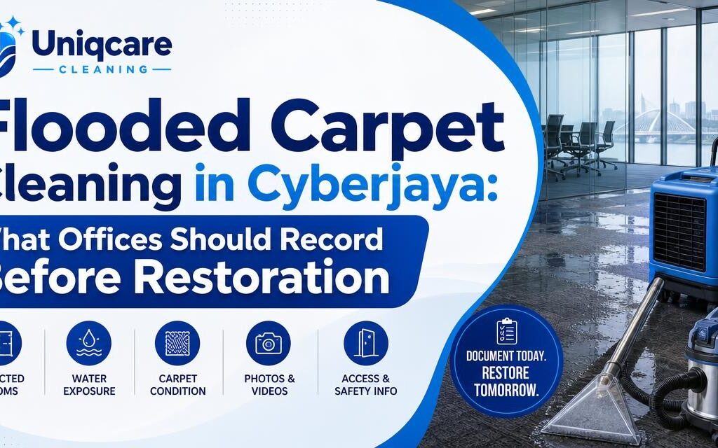 Flooded Carpet Cleaning in Cyberjaya: What Offices Should Record Before Restoration - Uniqcare Cleaning