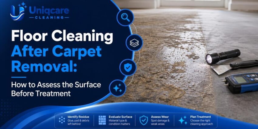 Floor Cleaning After Carpet Removal: How to Assess the Surface Before Treatment - Uniqcare Cleaning