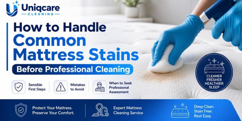 How to Handle Common Mattress Stains Before Professional Cleaning - Uniqcare Cleaning