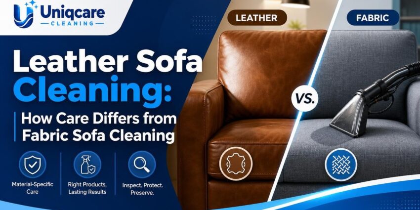 Leather Sofa Cleaning: How Care Differs from Fabric Sofa Cleaning - Uniqcare Cleaning