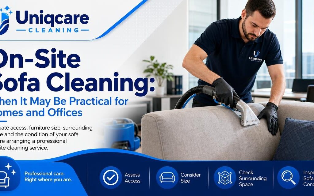 On-Site Sofa Cleaning: When It May Be Practical for Homes and Offices - Uniqcare Cleaning
