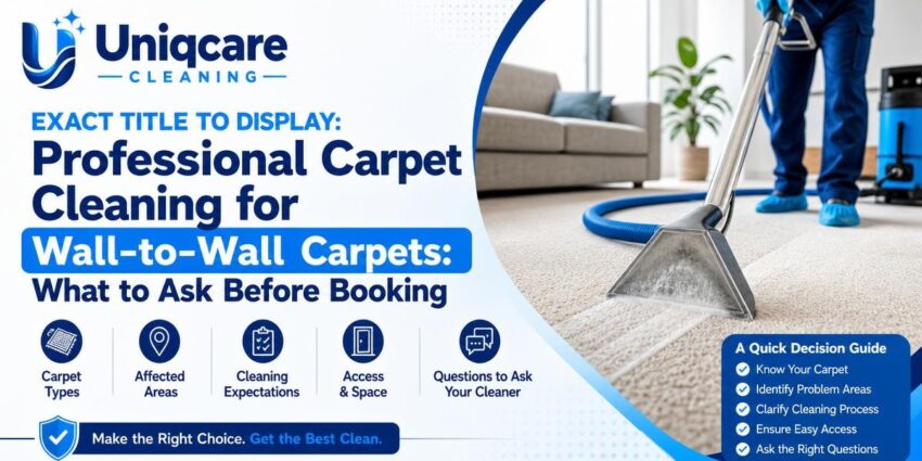 Professional Carpet Cleaning for Wall-to-Wall Carpets: What to Ask Before Booking - Uniqcare Cleaning