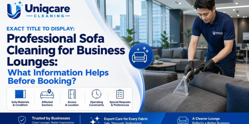 Professional Sofa Cleaning for Business Lounges: What Information Helps Before Booking? - Uniqcare Cleaning