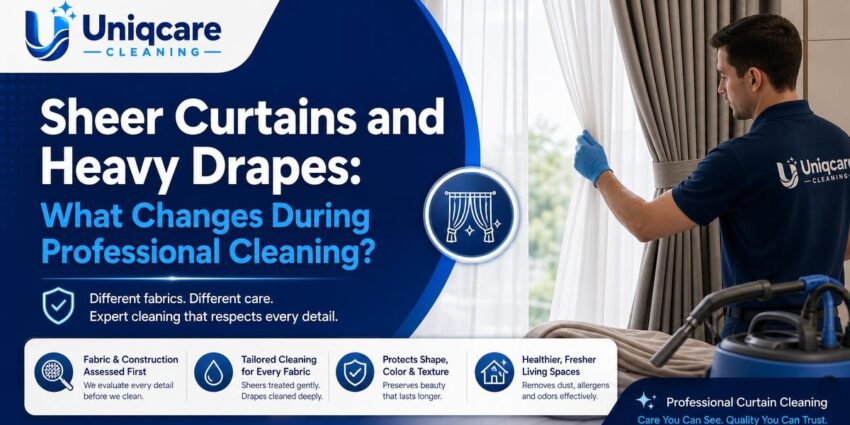 Sheer Curtains and Heavy Drapes: What Changes During Professional Cleaning? - Uniqcare Cleaning