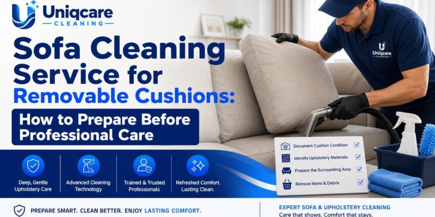 Sofa Cleaning Service for Removable Cushions: How to Prepare Before Professional Care - Uniqcare Cleaning