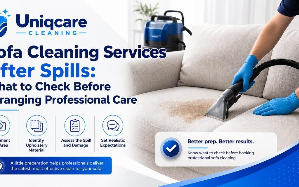 Sofa Cleaning Services After Spills: What to Check Before Arranging Professional Care - Uniqcare Cleaning