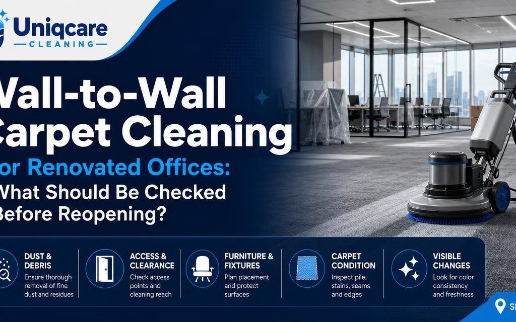Wall-to-Wall Carpet Cleaning for Renovated Offices: What Should Be Checked Before Reopening? - Uniqcare Cleaning