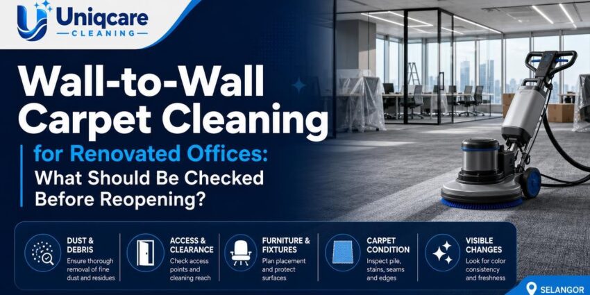 Wall-to-Wall Carpet Cleaning for Renovated Offices: What Should Be Checked Before Reopening? - Uniqcare Cleaning